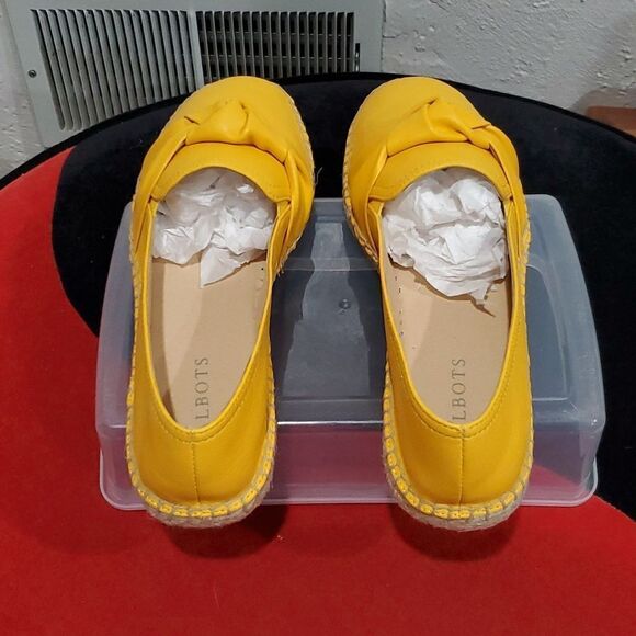 New Talbots Soft Nappa Leather Izzy Knot Detail Espadrilles in Yellow Size 8.5 - Picture 7 of 15